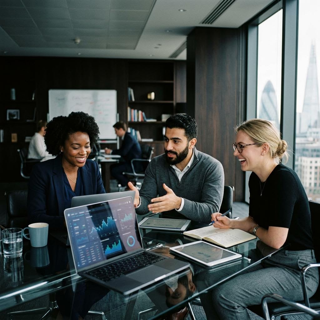 KentshiremBritAi market analysts reviewing cryptocurrency data